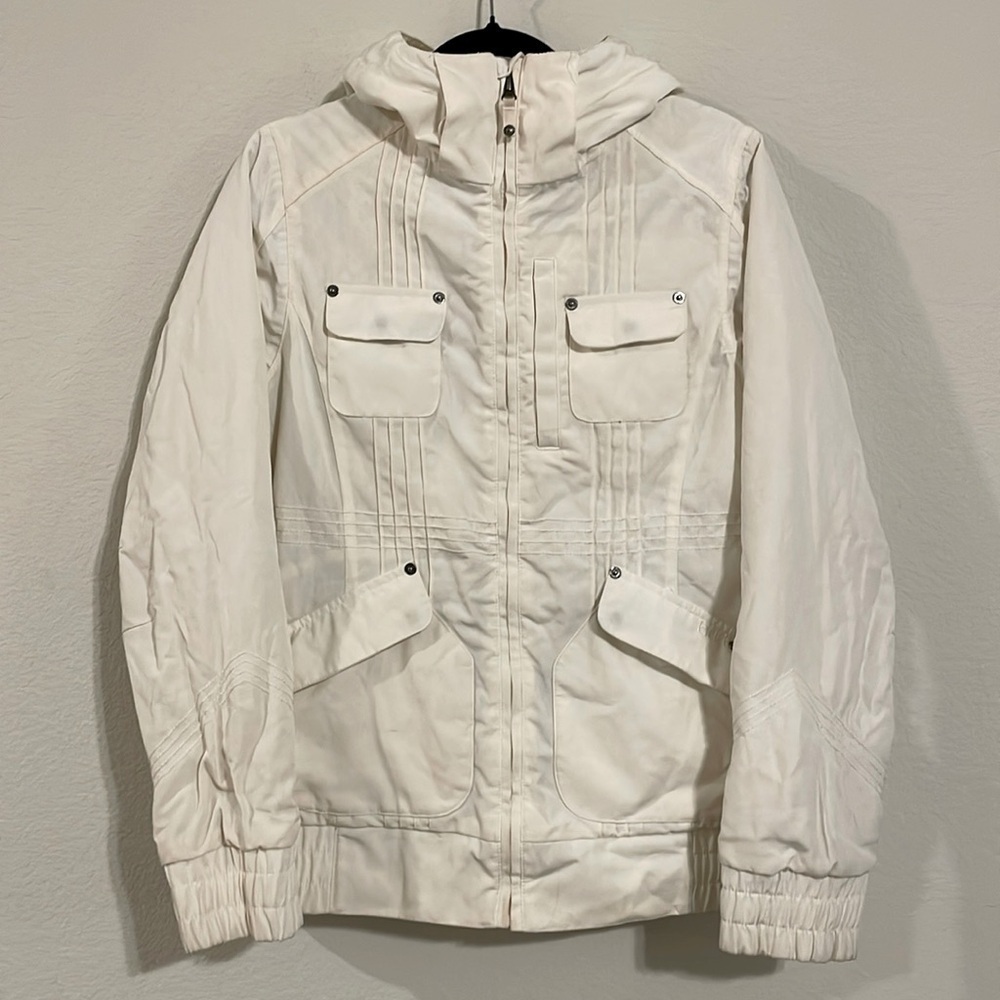 Burton Women’s Dryride Jacket Medium White Cargo Utility Gorpcore Activewear